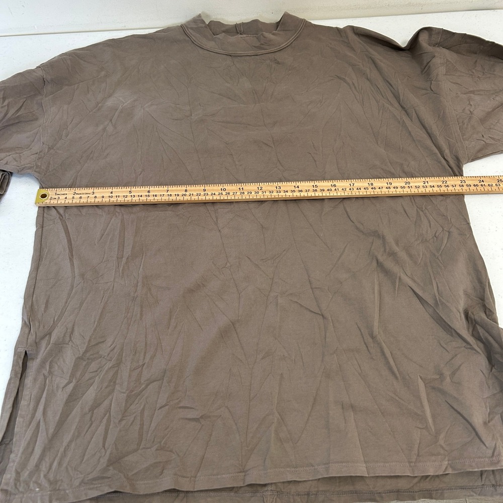 We The Free Free People Be Free Oversized Mock Neck Long Sleeve Tee Taupe Small - Picture 7 of 8